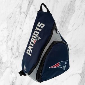 NFL New England Patriots Navy and Gray Leadoff Sling Backpack